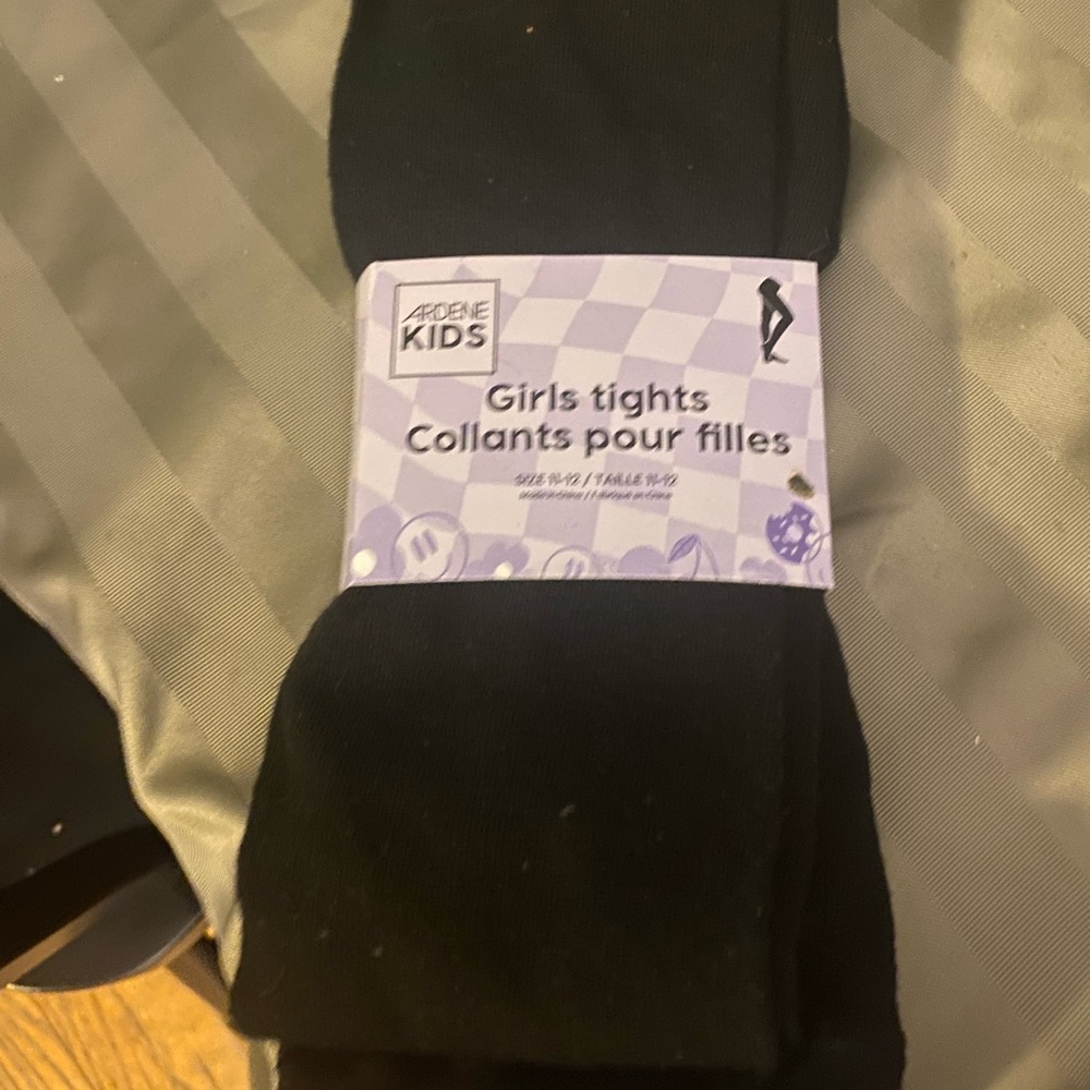Ardene Kids Girls Black Tights Size 11-12 NWT